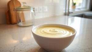 bechamel sauce in a bowl