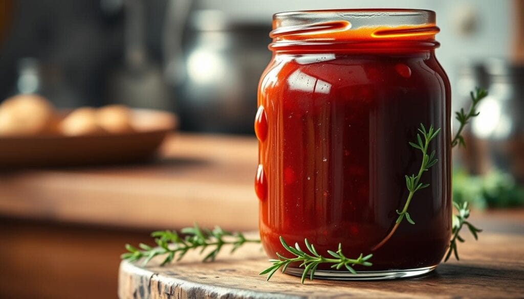 homemade steak sauce in a jar